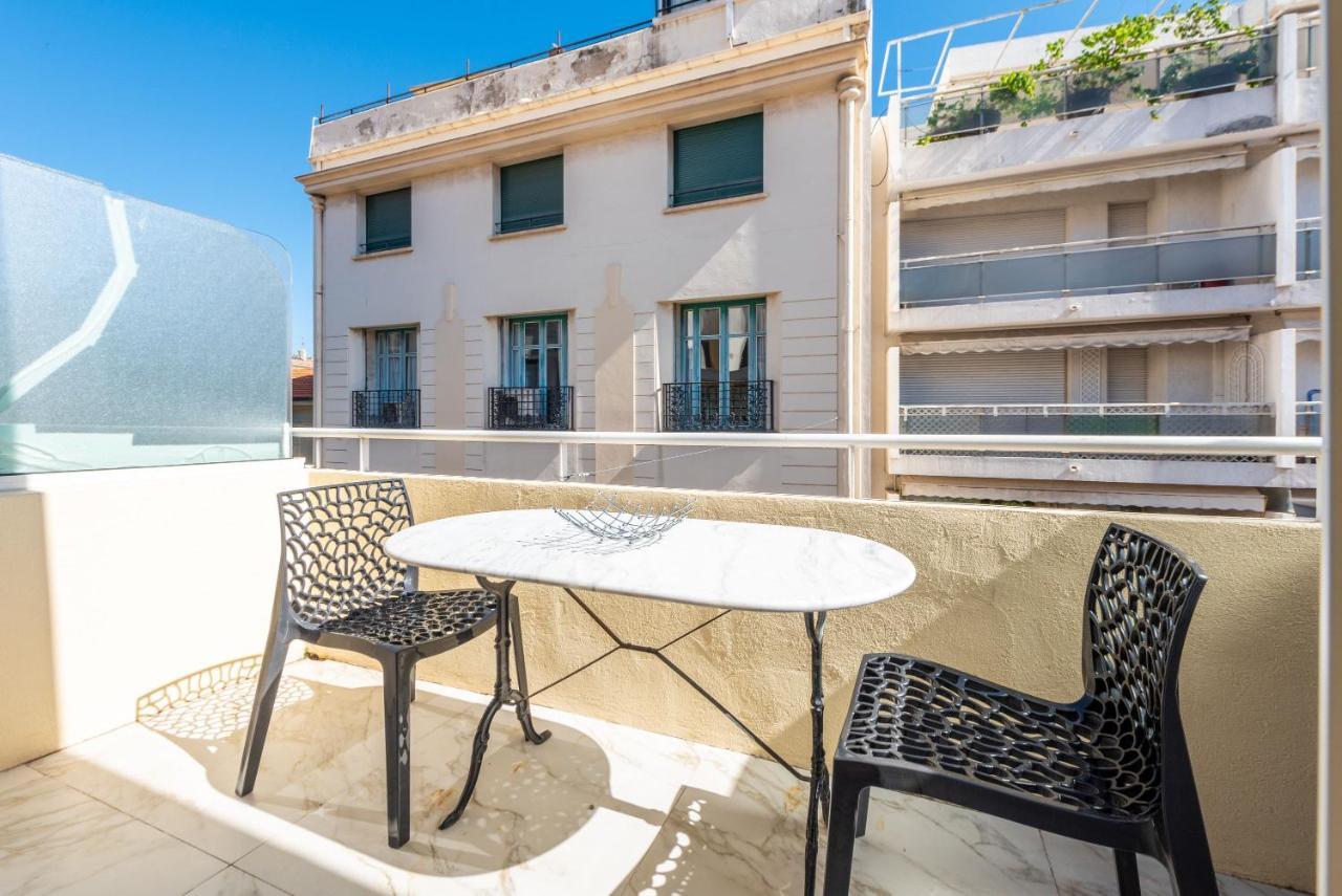 CMG - Grand studio - 50m plage Cannes - terrasse vue mer Extérieur photo